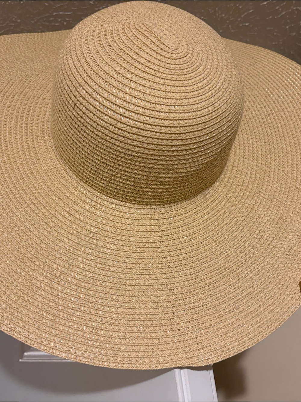 Packable Wide-Brim Summer Sun Hat - Tan Straw